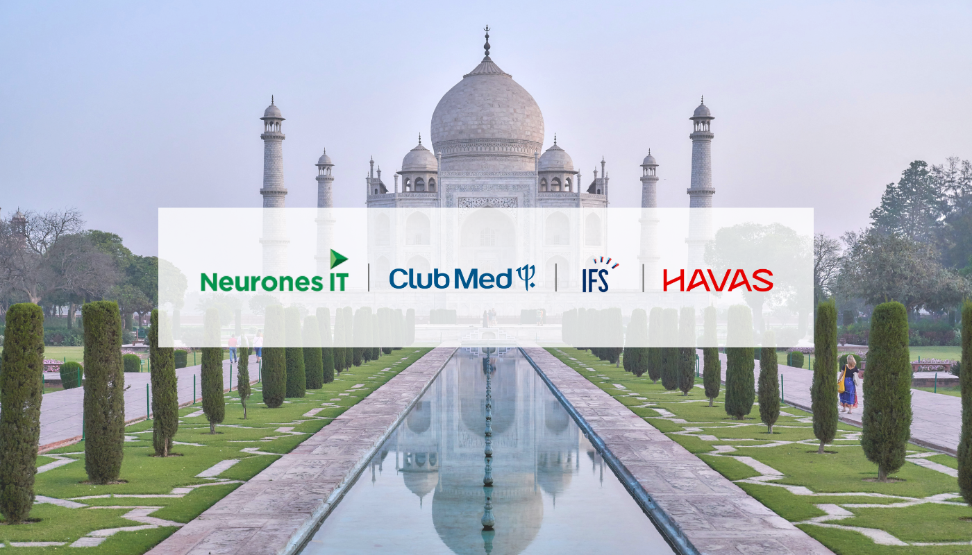 Neurones IT Asia sets up L1 24/7 team in India with CM, IFS, and Havas integration, featuring the Taj Mahal as backdrop